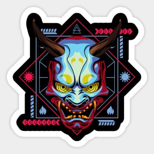 japan mask oni yokai Sticker